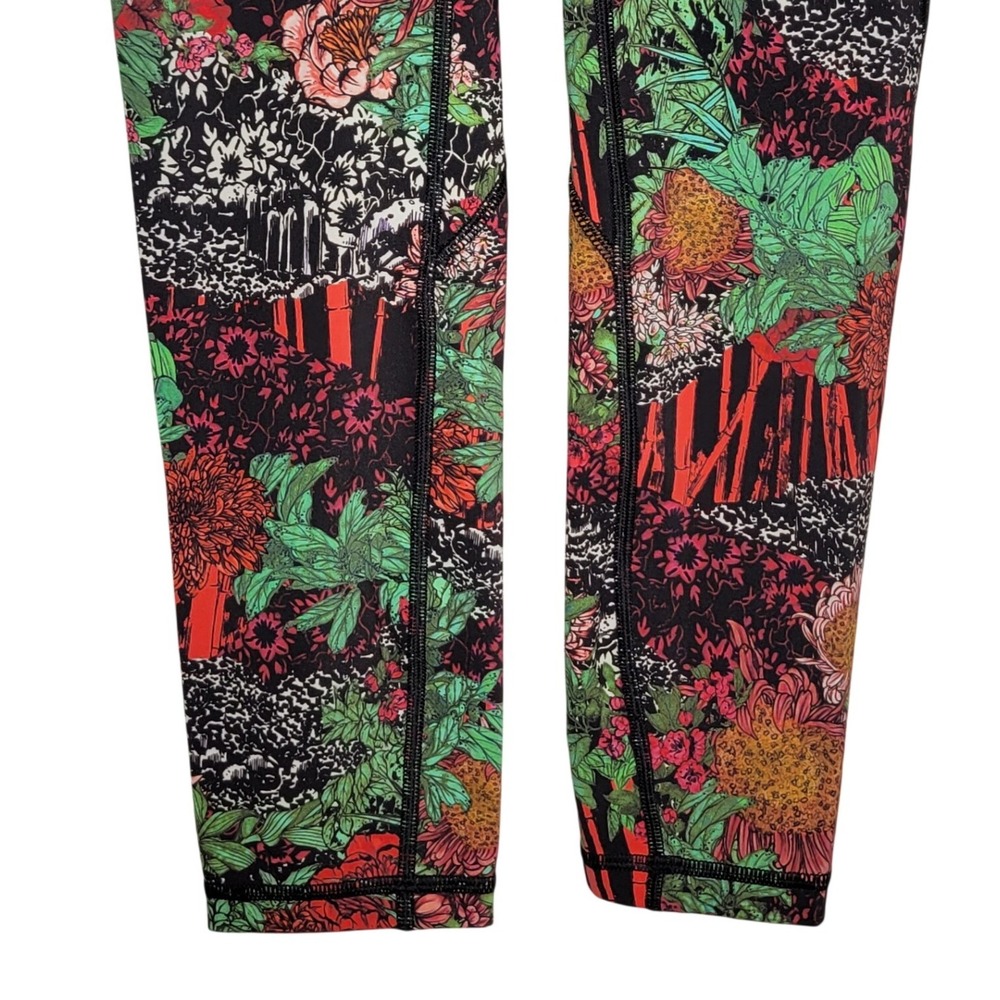 Lululemon Time to Sweat Crop Leggings 2 Floral Zen Garden Cottagecore Summer - Picture 3 of 9